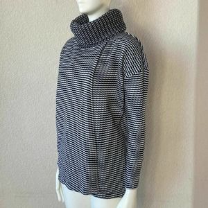 Cabi Fergie Split Turtleneck Sweater Black White